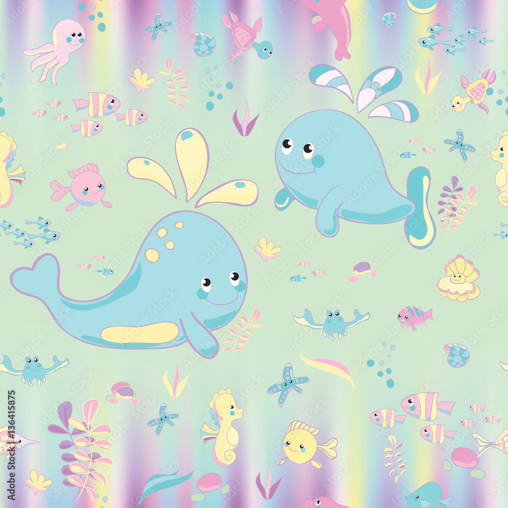 Obraz premium Sea Pattern modern style delicate color.