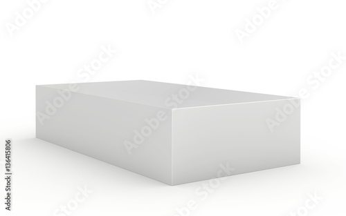 Blank box on white background. 3d render. © mirexon