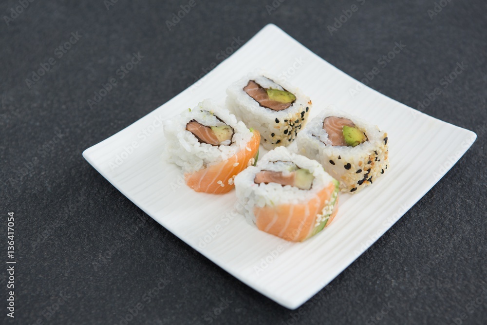 Sushi on tray Sushi on tray