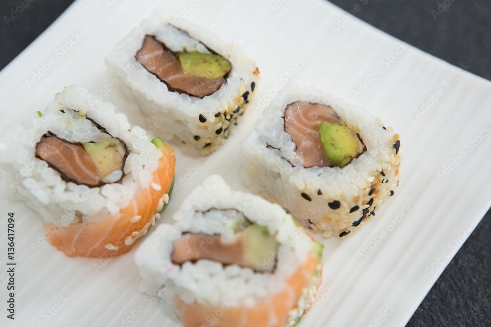 Sushi on tray Sushi on tray