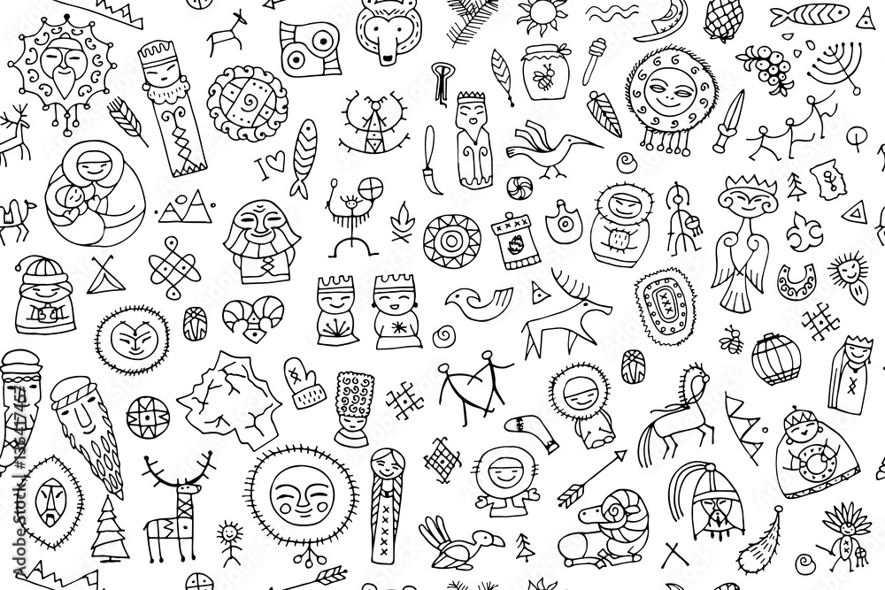 Tribal ethnic elements, seamless pattern for your design