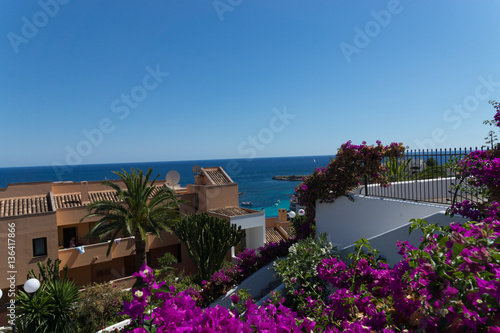Island Mallorca, view to a mediterranean sea, beautiful seascape, Illetas,Spain, summer holiday.