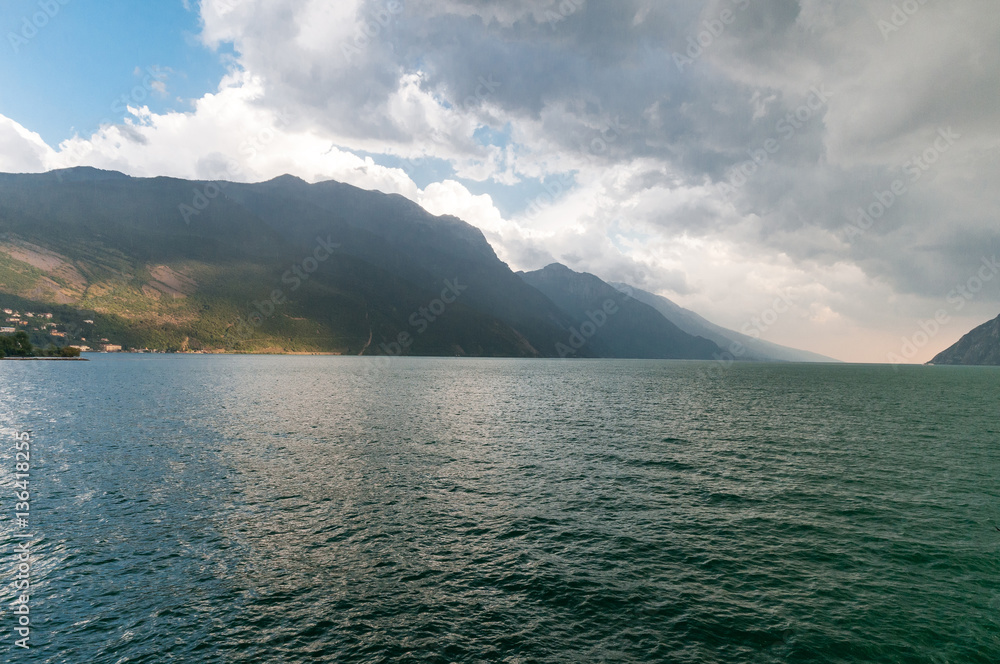 Fototapeta premium Dramatic view of famous Garda Lake (Lago di Garda), Italy.