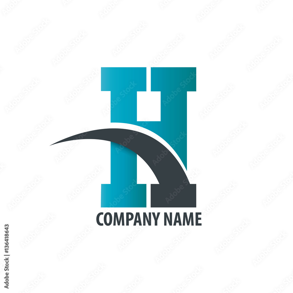 Fototapeta premium Initial Letter H Isolated Swoosh Logo
