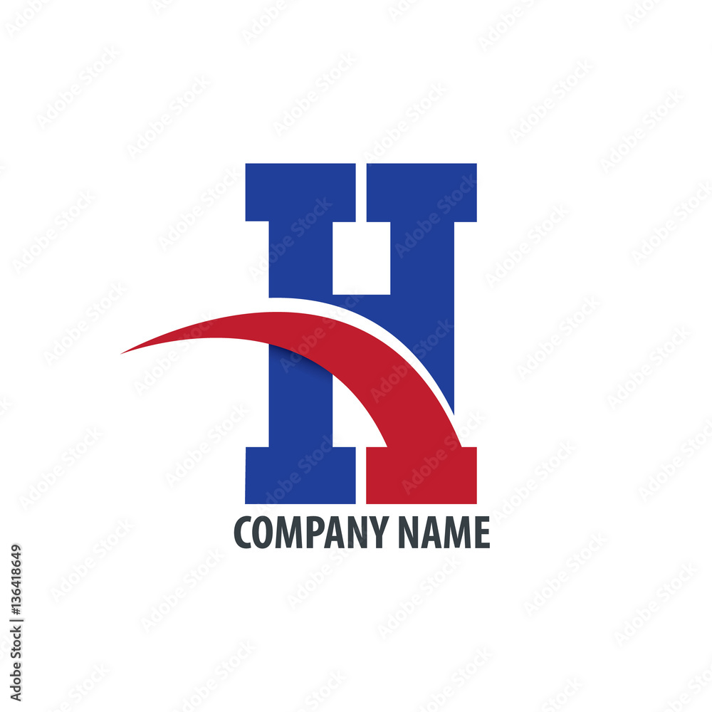 Fototapeta premium Initial Letter H Isolated Swoosh Logo
