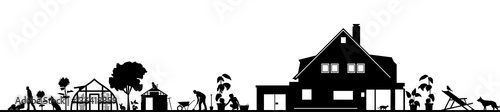 Silhouette Haus und Garten