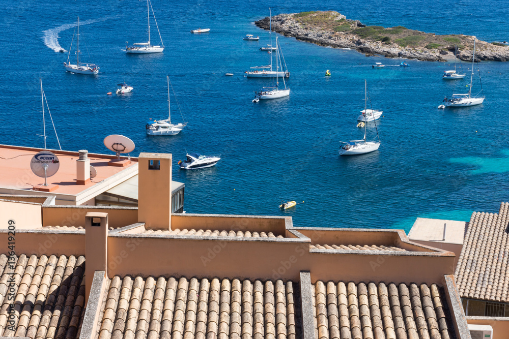 Beautiful seascape of Illetes on Mallorca Island, the Balearic Islands, Spain
