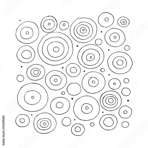 Funny circles abstract, sketch for your design