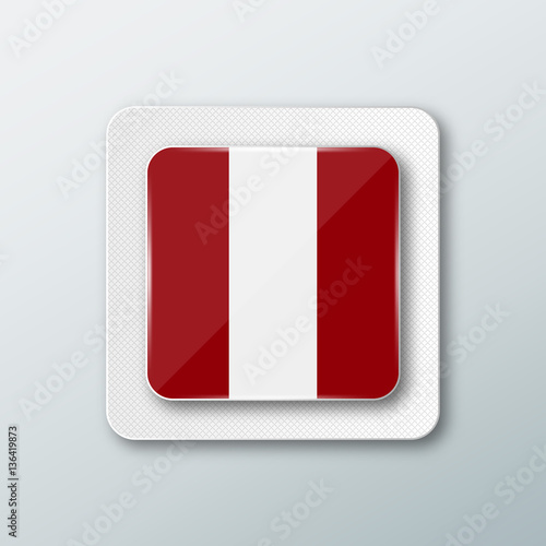 Square button with the national flag of Peru with the reflection of light. Icon with the main symbol of the country. Free Download Square button with the national flag of Peru with the reflection of light. Icon with the main symbol of the country. - GFXLoad