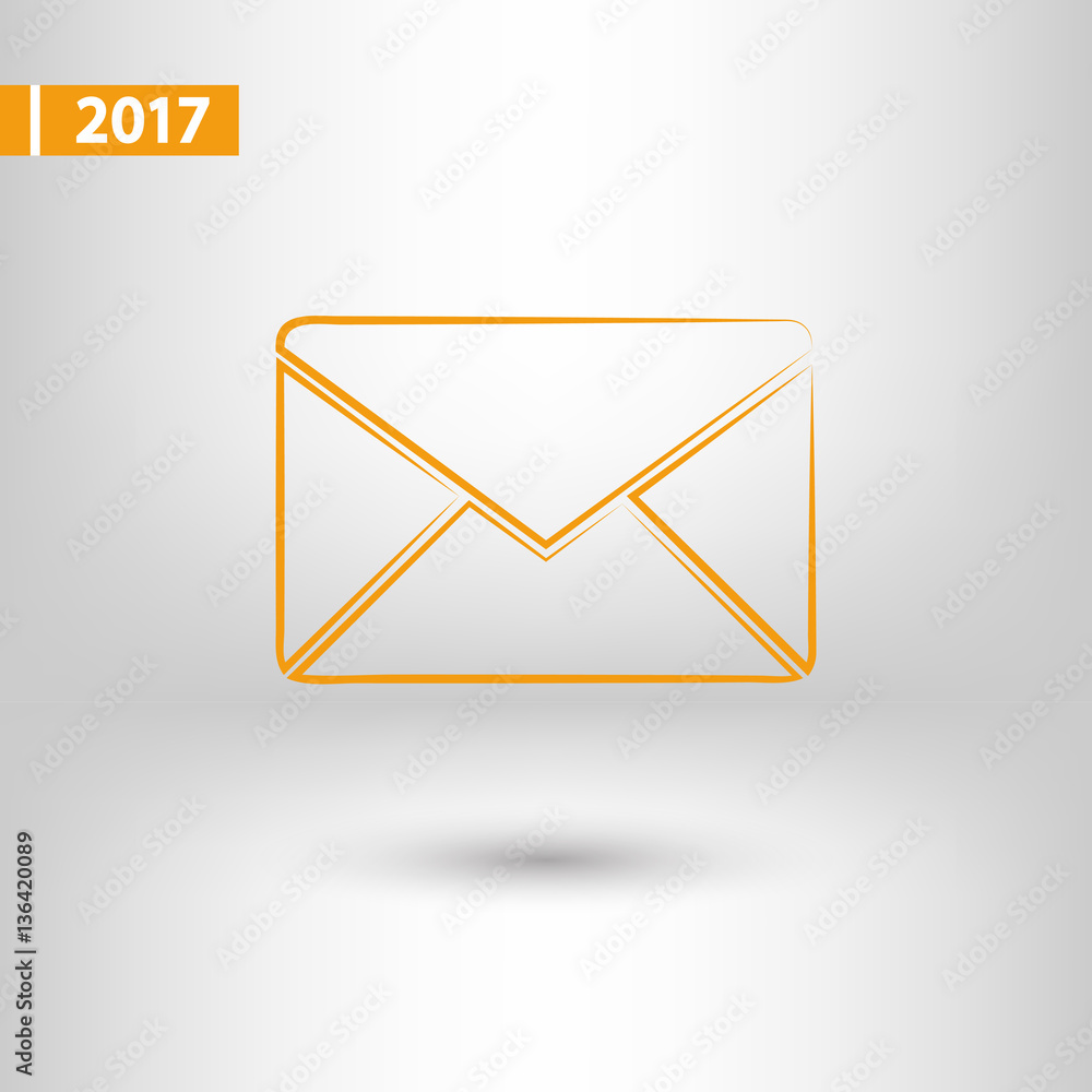 Envelope Mail icon, vector illustration. Flat design style Envelope Mail icon, vector illustration. Flat design style