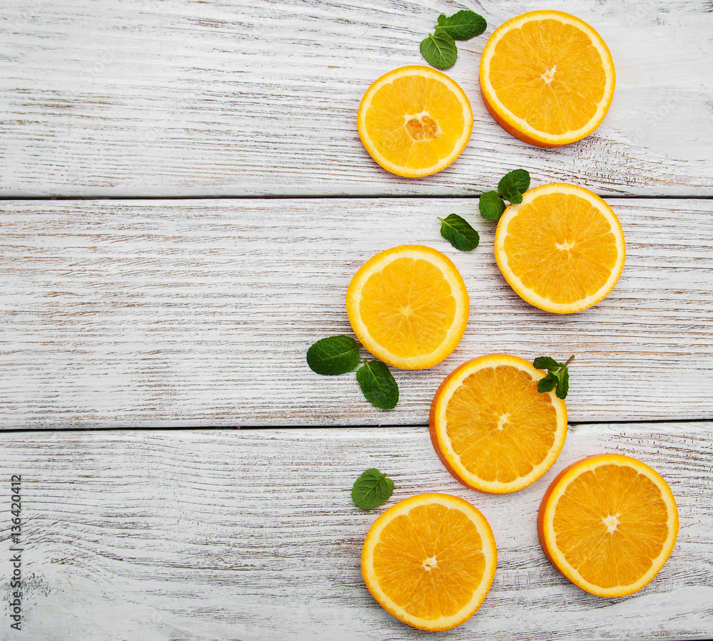 Slices of fresh oranges Slices of fresh oranges