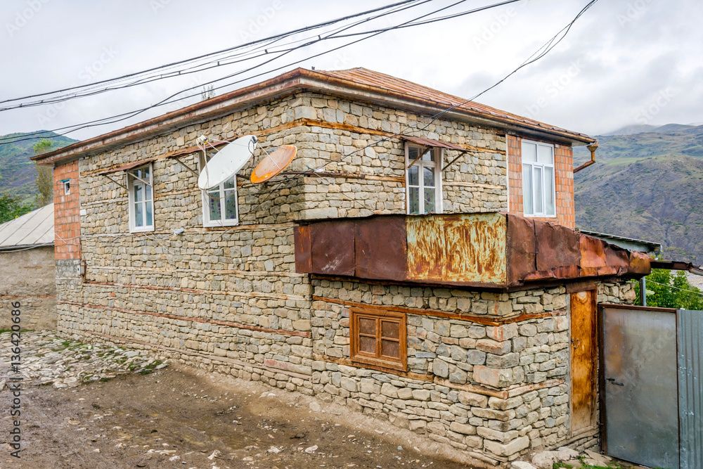 Street made of stone, Lahich, Azerbaijan Street made of stone, Lahich, Azerbaijan