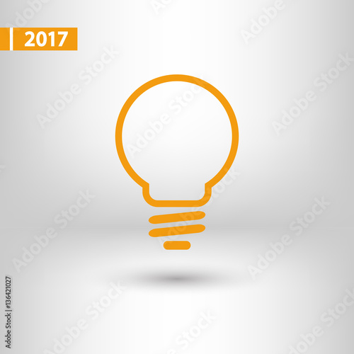 Light bulb  icon, vector illustration. Flat design style photo