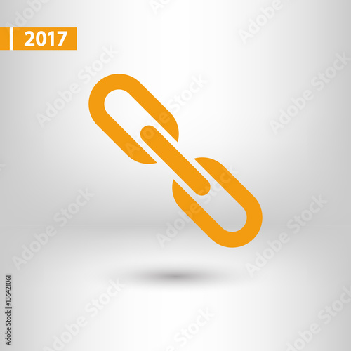 chain link icon, vector illustration. Flat design style