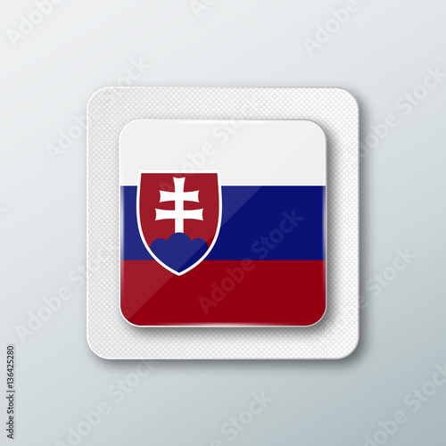 Square button with the national flag of Slovakia with the reflection of light. Icon with the main symbol of the country. Free Download Square button with the national flag of Slovakia with the reflection of light. Icon with the main symbol of the country. - GFXLoad
