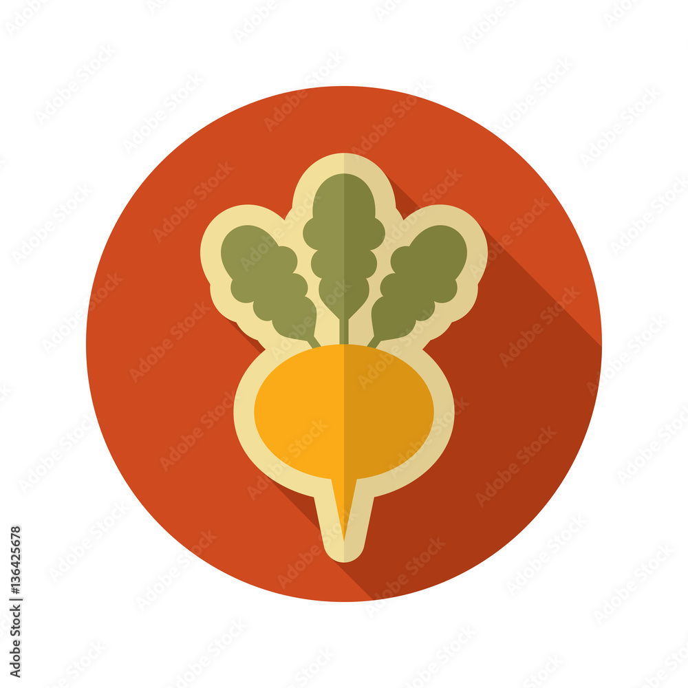 Turnip flat icon. Vegetable root vector Turnip flat icon. Vegetable root vector
