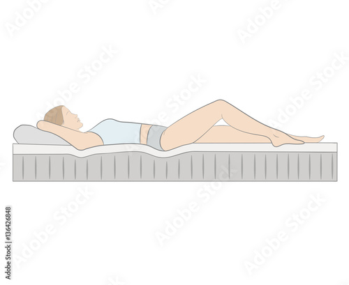 correct posture during sleep. vector illustration.