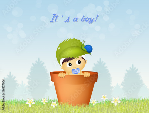Valokuva cute announcement of birth