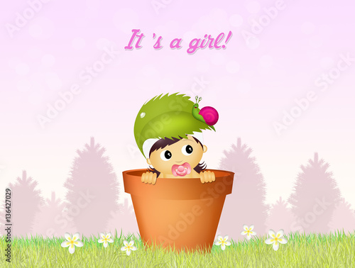 Tablou pe pânză cute announcement of birth