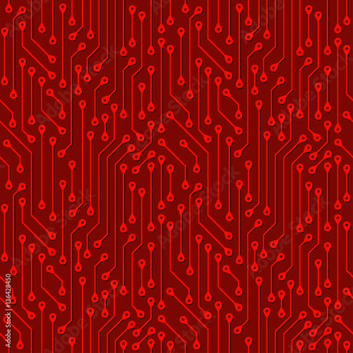 Seamless pattern of electronic boards. Abstract background of digital components. Wallpaper.