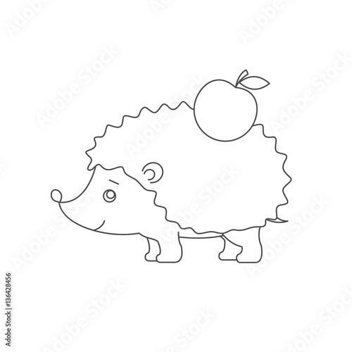 hedgehog for coloring book.