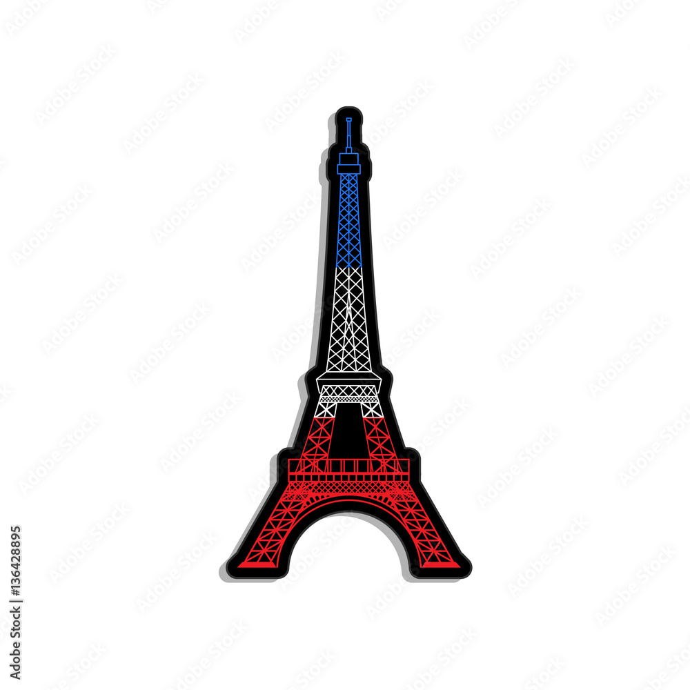 Eiffel Tower Flag Label