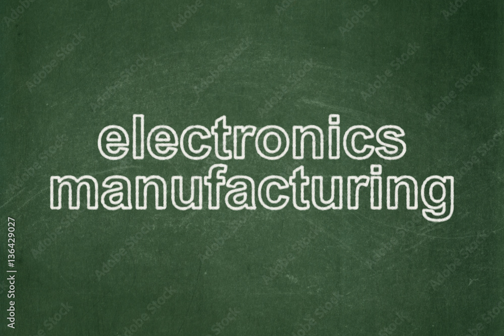 Obraz premium Manufacuring concept: Electronics Manufacturing on chalkboard background