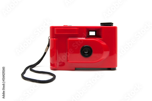 Disposable camera isolated on white background
