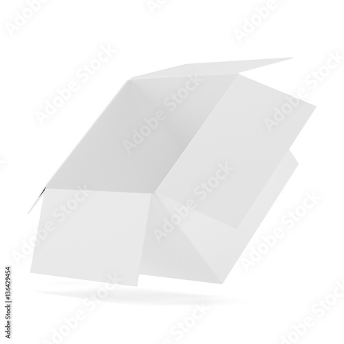 White box. High resolution cardboard with clipping paths. 3d rendering