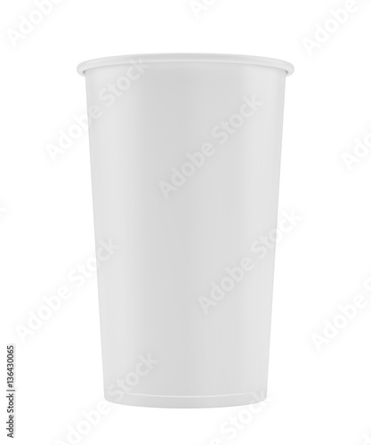 Wallpaper Mural Empty white paper cup isolated on white background. 3d rendering Torontodigital.ca
