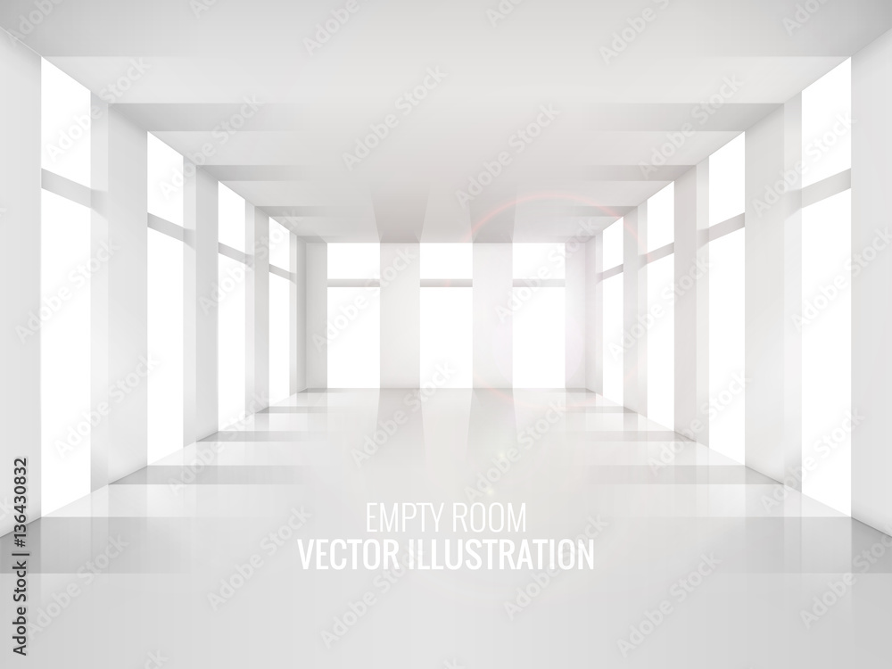 Obraz premium Vector white room.