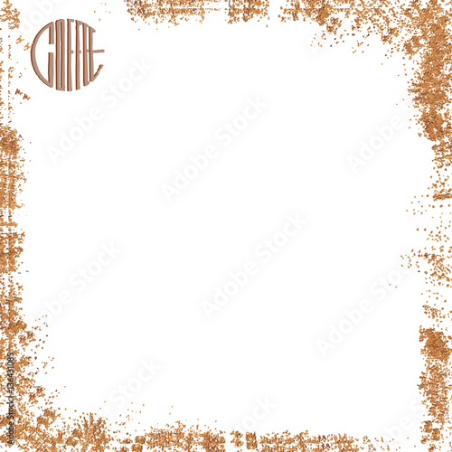 frame of ground granules, instant coffee