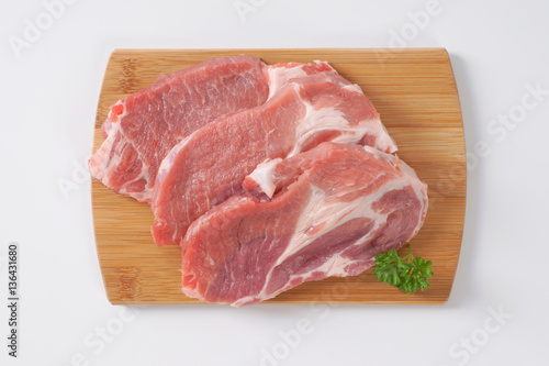 raw pork steaks
