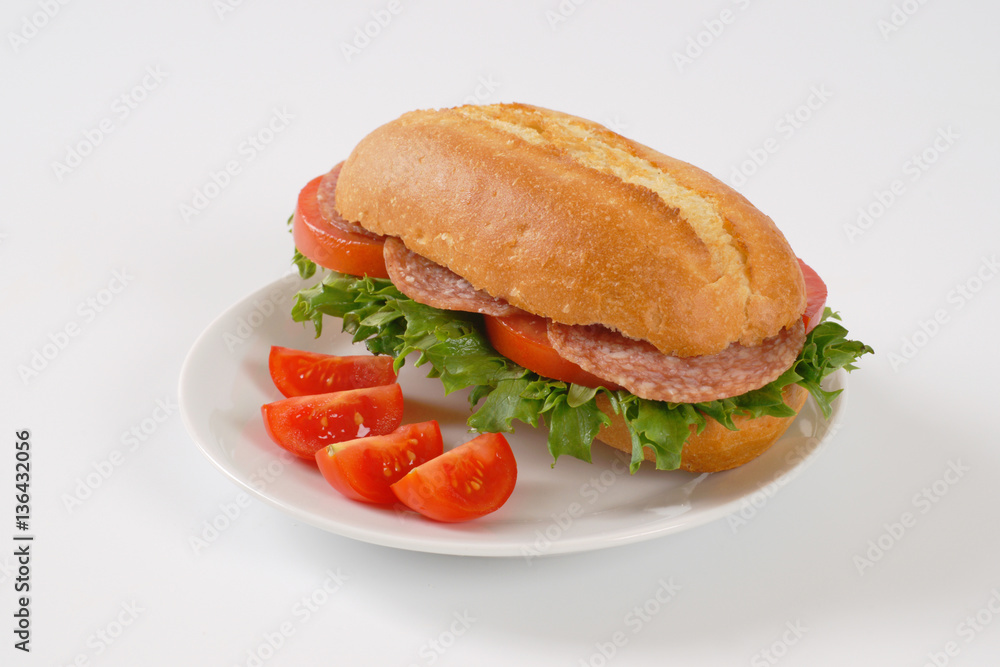 fresh sandwich with salami fresh sandwich with salami