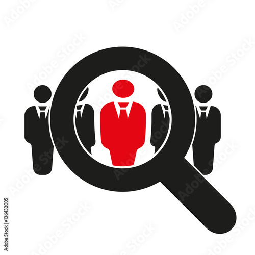Recruitment icon. Staff selection symbol. Flat design. Stock - Vector illustration