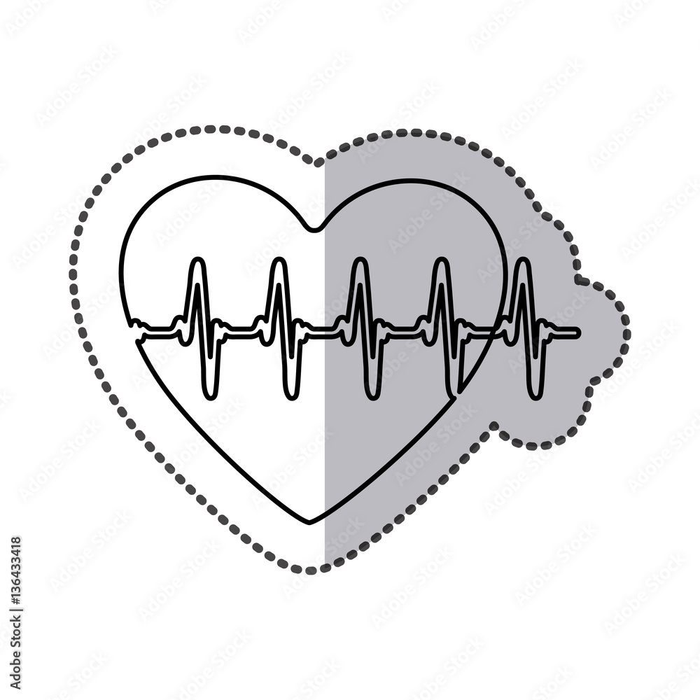 heartbeat inside heart icon, vector llustration design Stock Vector ...