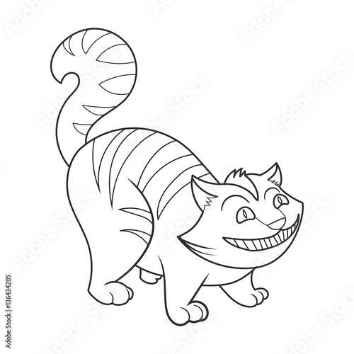 Cheshire Cat coloring book vector illustration