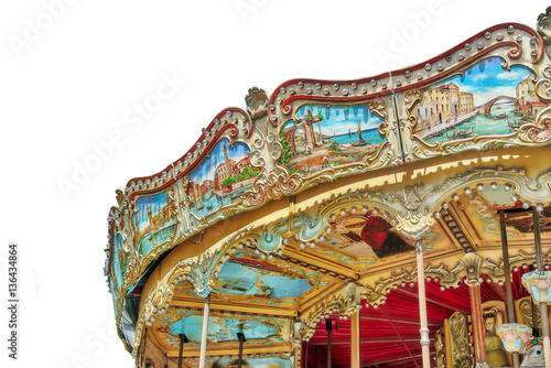 Entertainment Carousel for the youngest children. Isolated over