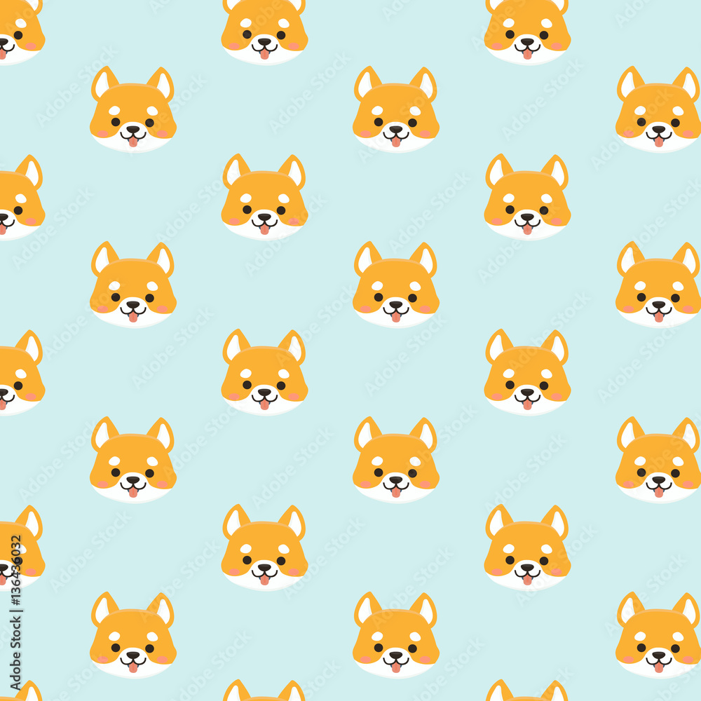 Shiba inu seamless pattern. Shiba inu seamless pattern.