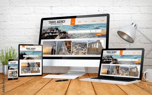 travel agency onlinewebsite screen multidevices