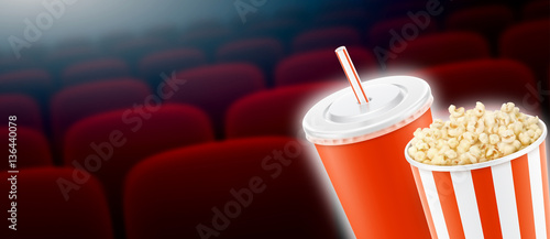 Pot de pop corn et boisson vectoriels 1