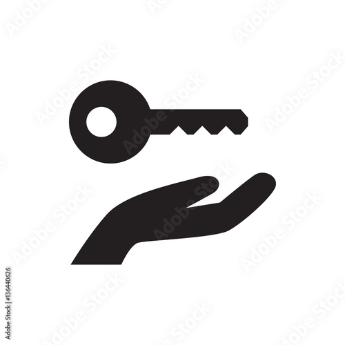 key on hand icon.