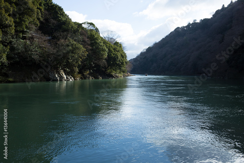 Hozu river in Kyoto, Japan