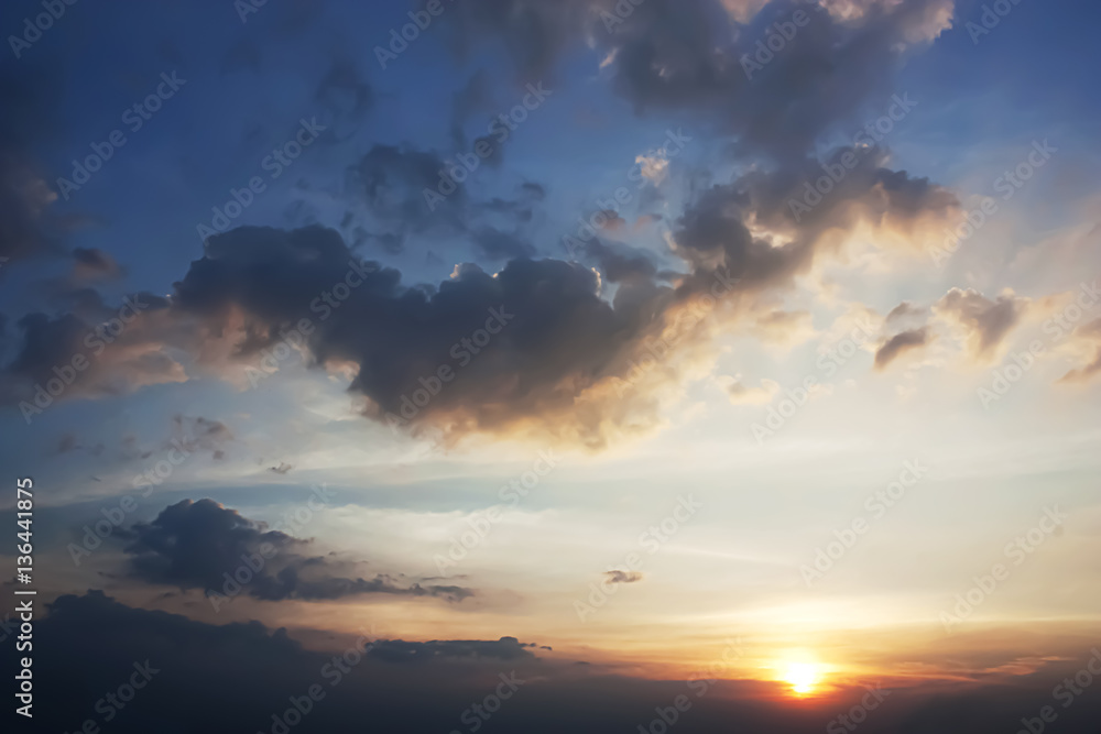 Beautiful clouds and Blue sky during the Sunset. Beautiful clouds and Blue sky during the Sunset.