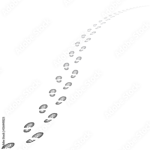 Vector shoe tracks footpath