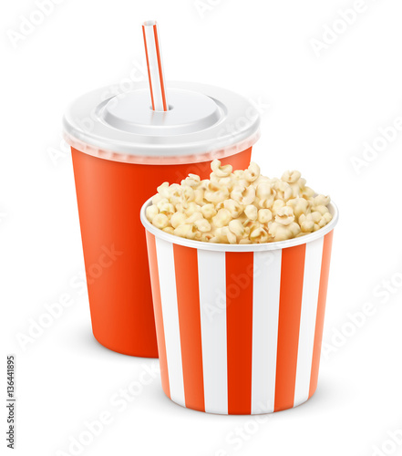 Pot de pop corn et boisson vectoriels 2