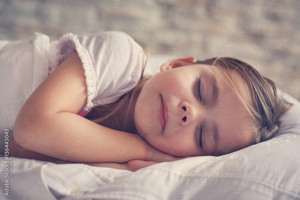 Cute little girl in bed. Cute little girl in bed.