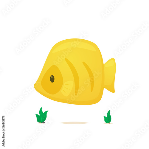 Yellow fish vector isolated