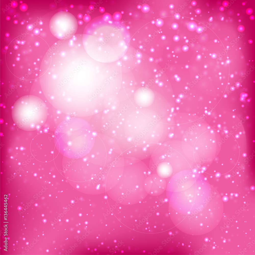 abstract pink Bokeh background, Lights on pink background.