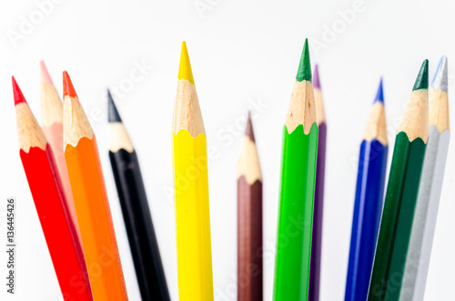 Coloured Pencils isolated on White Background